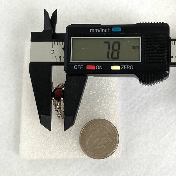 VTG Sterling Silver 925 Round Garnet Bamboo Style Triple Band Ring Sz 7.25 - Picture 15 of 16